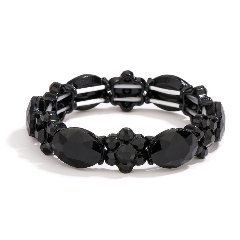 Wholesale Alloy Glass Stone Stretch Cord Bracelet